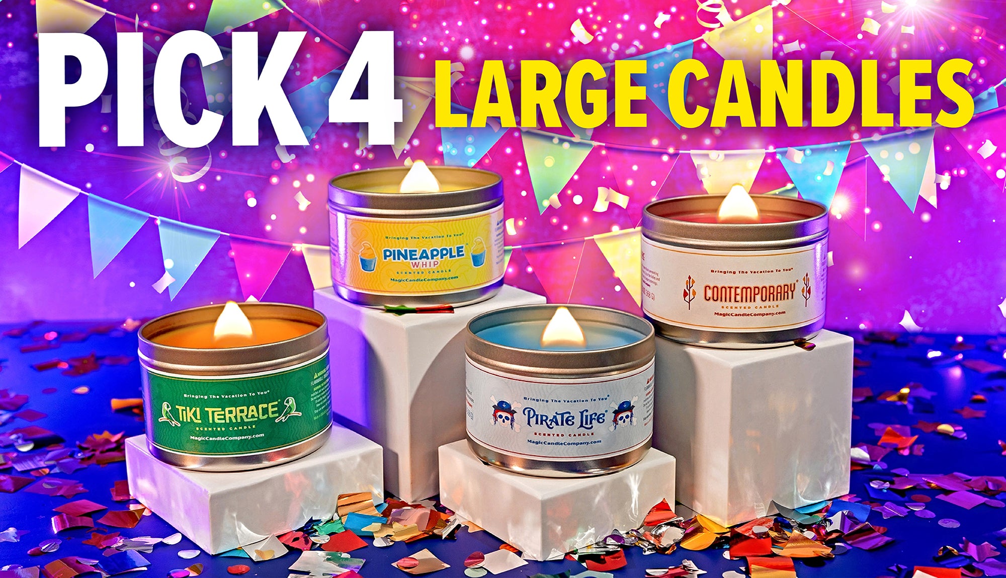 Pick 4 Large Candles