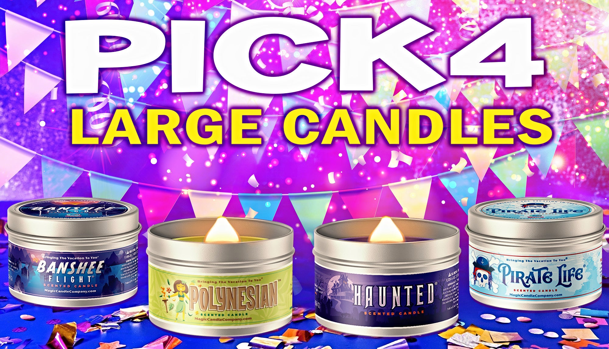 Pick 4 Large Candles