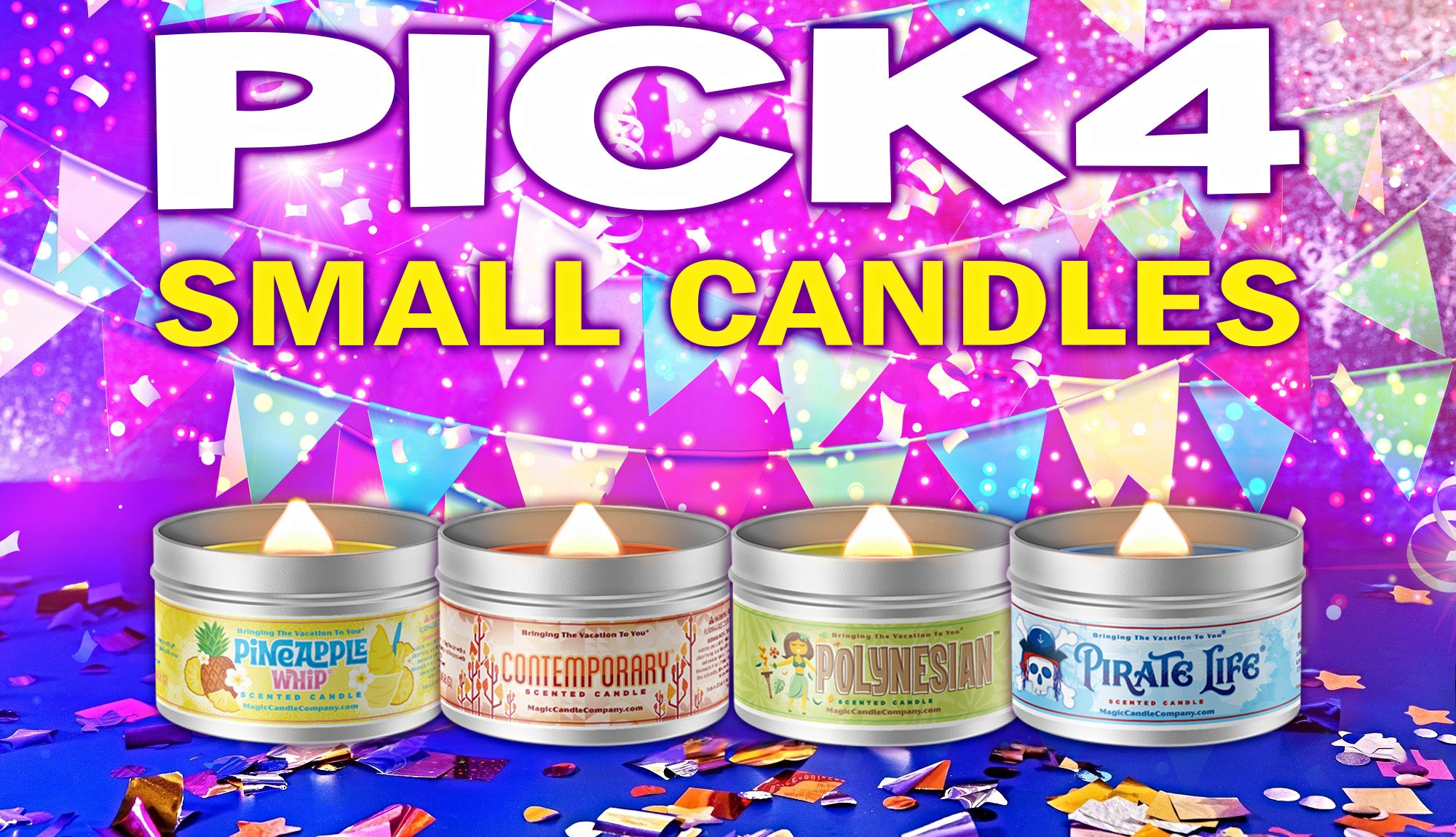 Pick 4 Small Candles