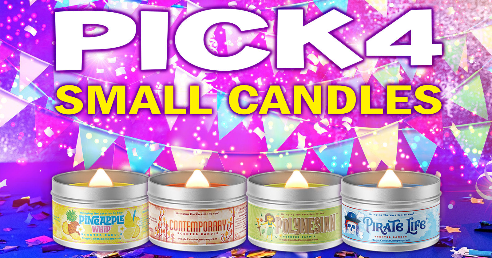 Pick 4 Small Candles