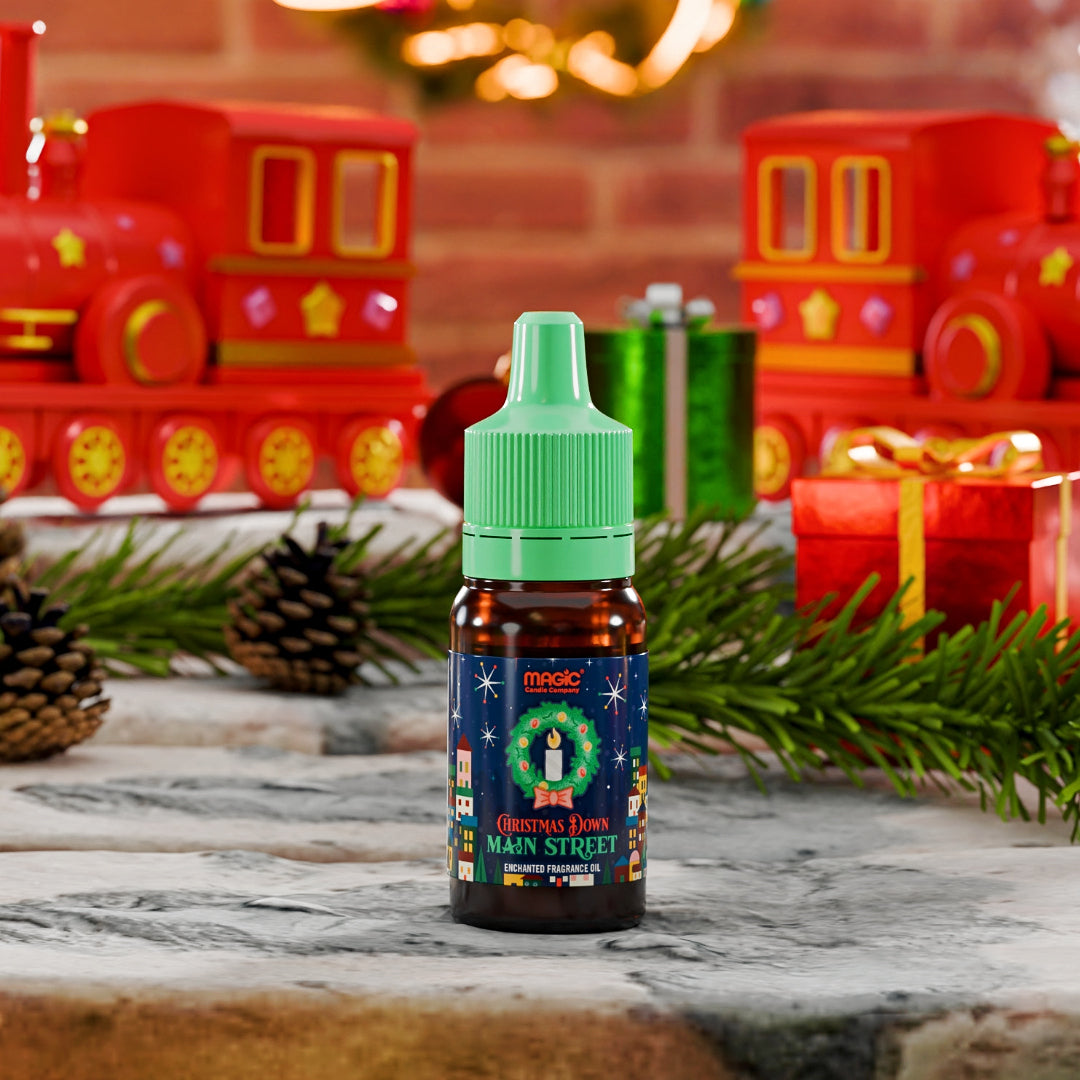 Christmas Down Main Street small oil