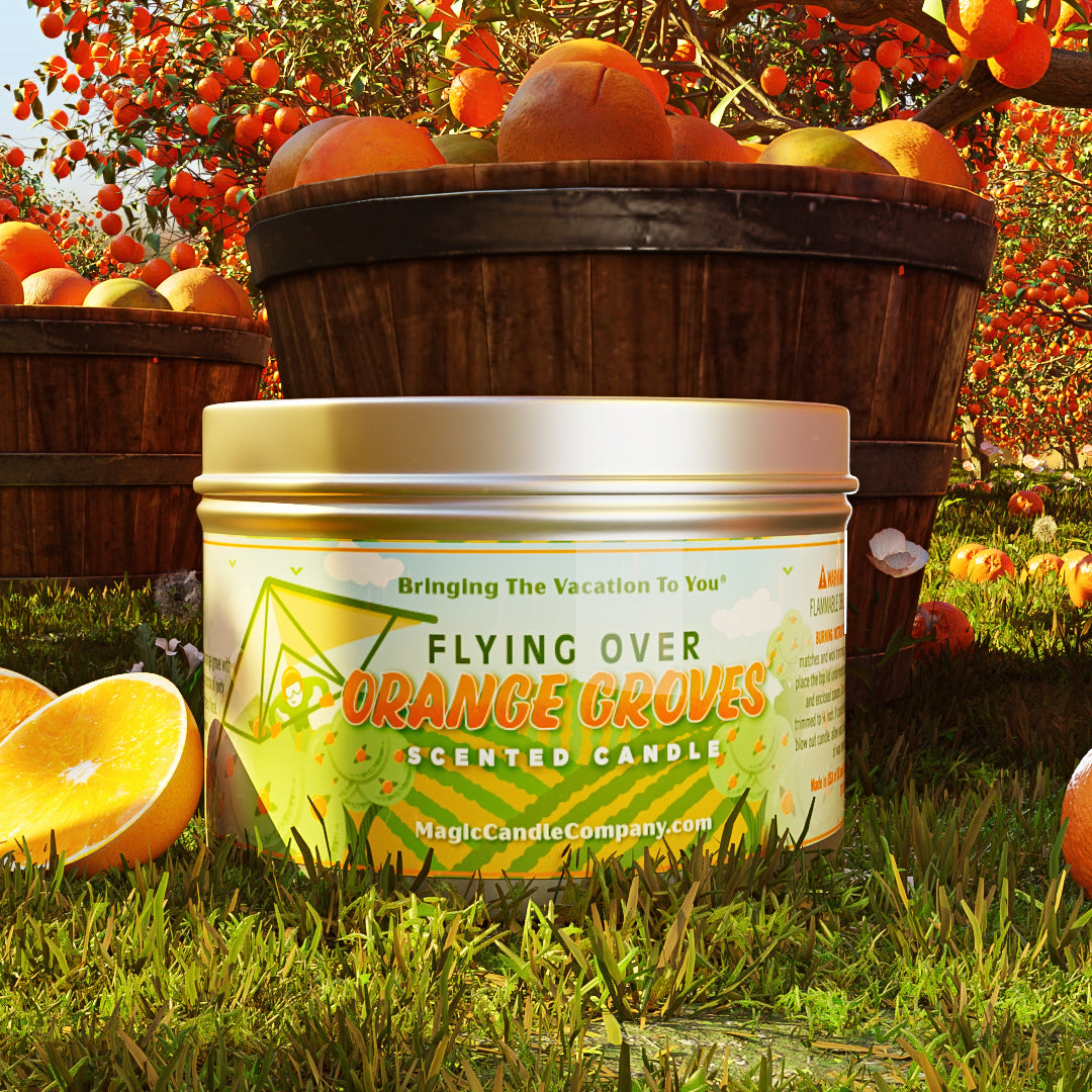 Flying Over Orange Groves candle