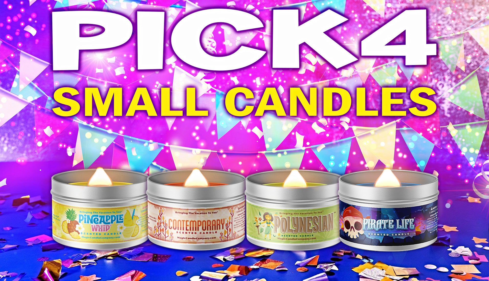 Pick 4 Small Candles