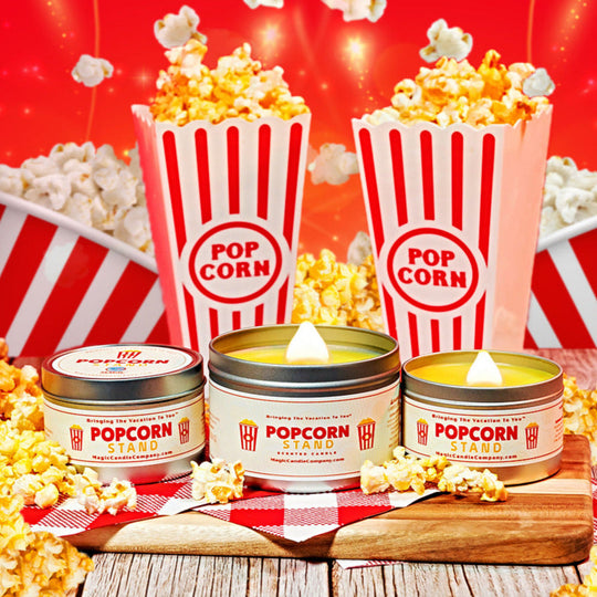 Popcorn and pine popular candle