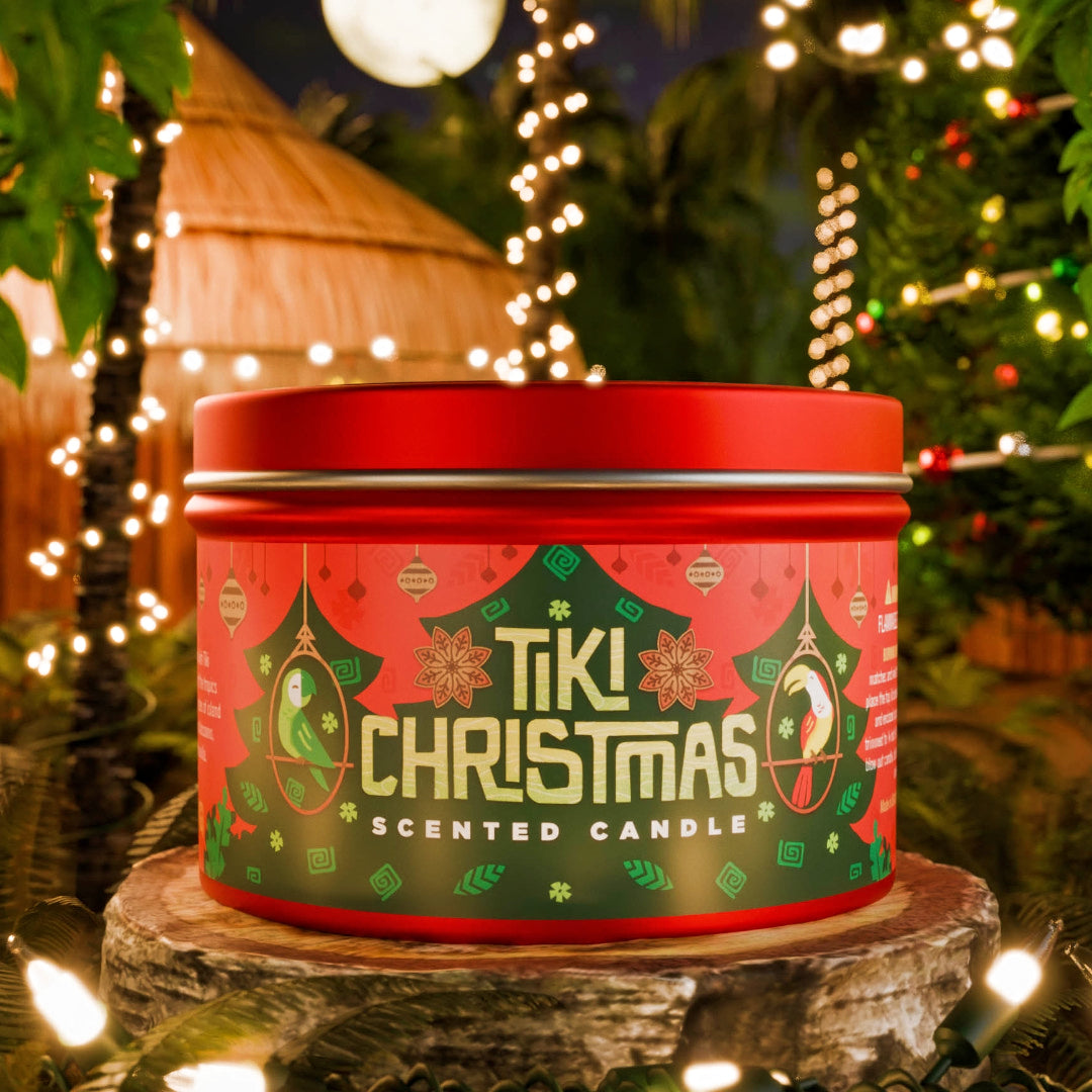 Tiki Christmas candle