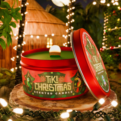 Tiki Christmas candle